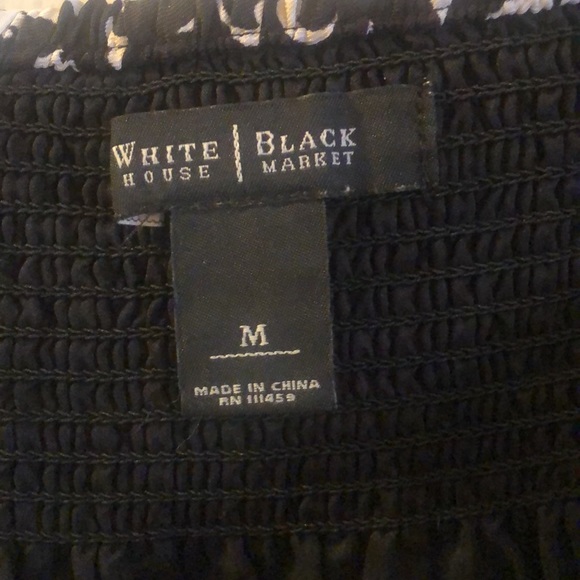 Cute White House Black Market Black/White/Red Print Mini Skirt - Picture 6 of 7